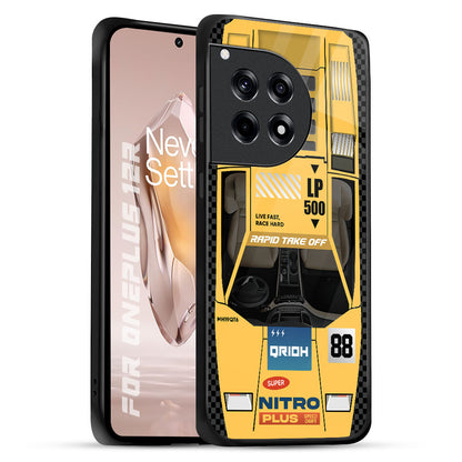 Yellow Racing Car OnePlus 12R 5G Glass Back Cover Online