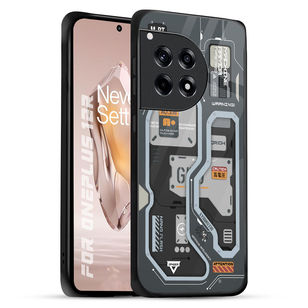 Retro Futuristic OnePlus 12R 5G Glass Back Cover Online