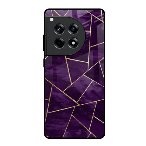 Geometric Purple OnePlus 12R 5G Glass Back Cover Online