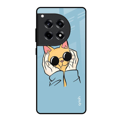 Adorable Cute Kitty OnePlus 12R 5G Glass Back Cover Online