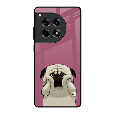 Funny Pug Face OnePlus 12R 5G Glass Back Cover Online