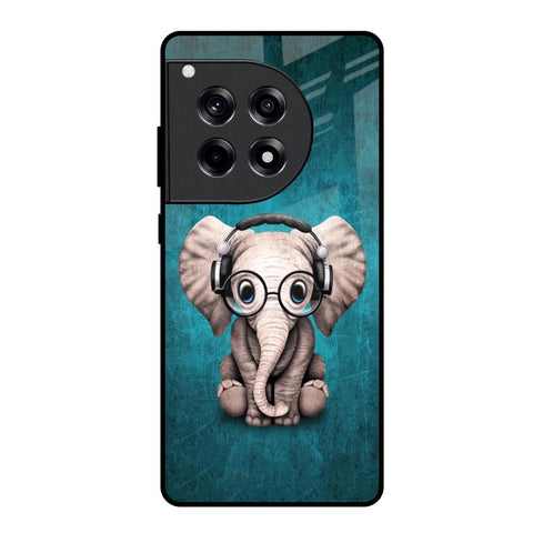 Adorable Baby Elephant OnePlus 12R 5G Glass Back Cover Online