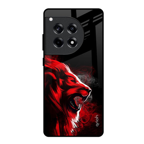 Red Angry Lion OnePlus 12R 5G Glass Back Cover Online