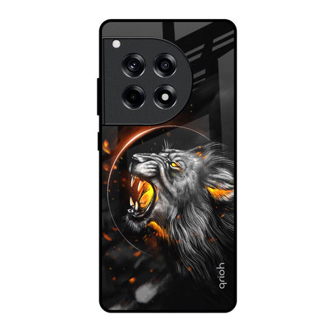 Aggressive Lion OnePlus 12R 5G Glass Back Cover Online