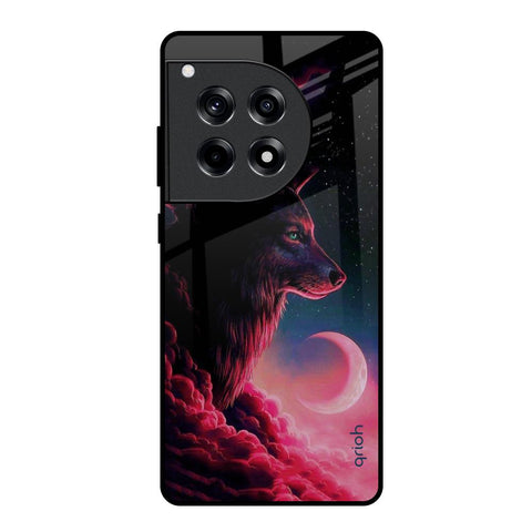 Moon Wolf OnePlus 12R 5G Glass Back Cover Online