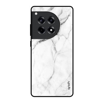 Modern White Marble OnePlus 12R 5G Glass Back Cover Online