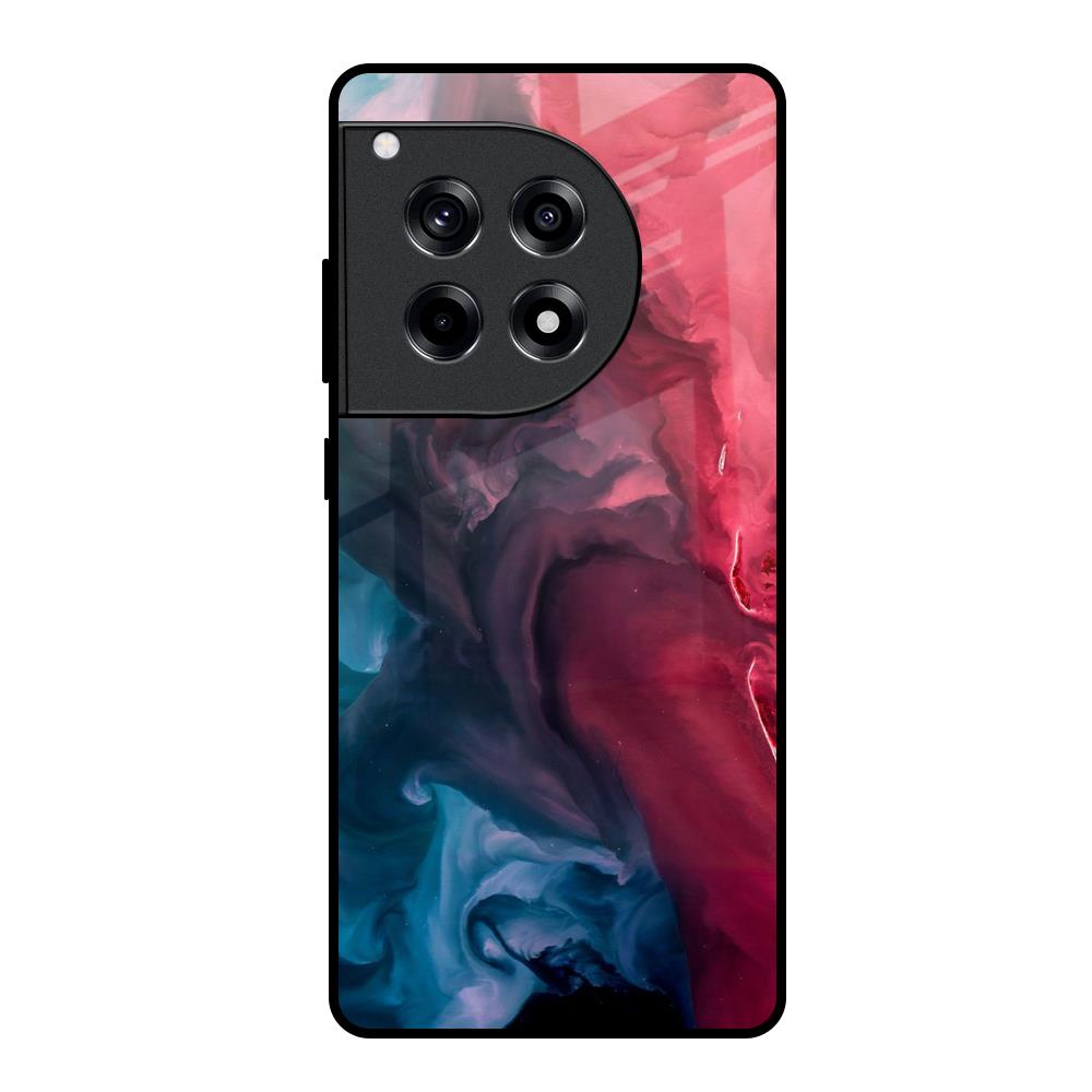 Blue & Red Smoke OnePlus 12R 5G Glass Back Cover Online
