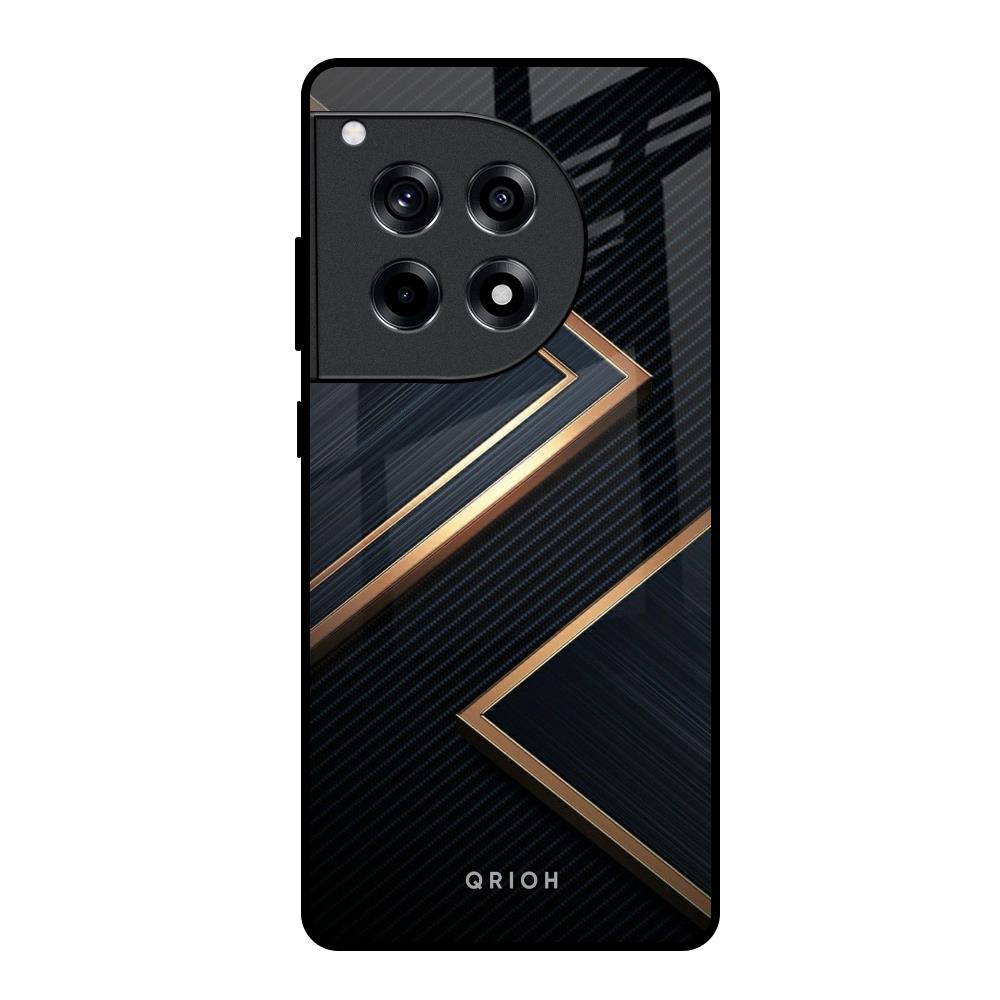 Sleek Golden & Navy OnePlus 12R 5G Glass Back Cover Online
