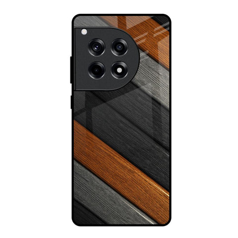 Tri Color Wood OnePlus 12R 5G Glass Back Cover Online