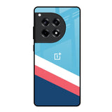 Pink & White Stripes OnePlus 12R 5G Glass Back Cover Online