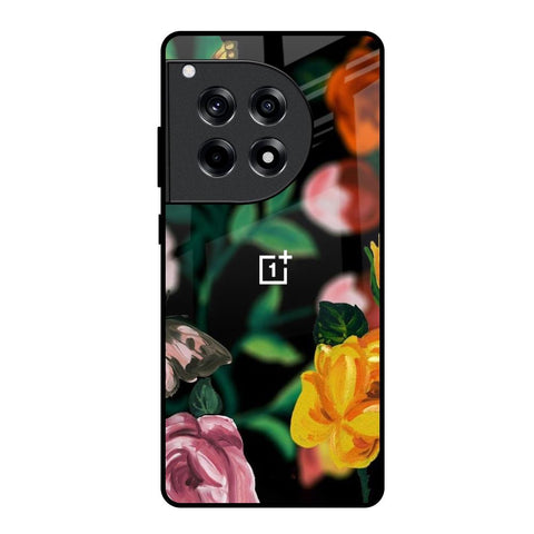 Flowers & Butterfly OnePlus 12R 5G Glass Back Cover Online