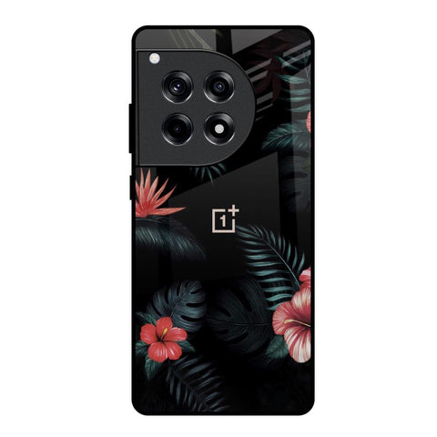 Tropical Art Flower OnePlus 12R 5G Glass Back Cover Online