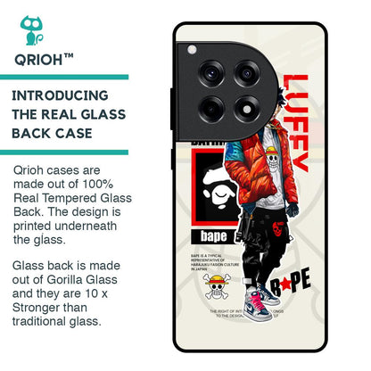 Bape Luffy Glass Case for OnePlus 12R 5G