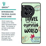 Travel Stamps Glass Case for OnePlus 12R 5G