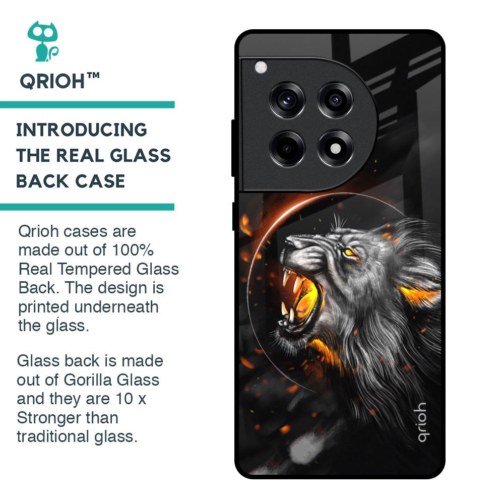 Aggressive Lion Glass Case for OnePlus 12R 5G