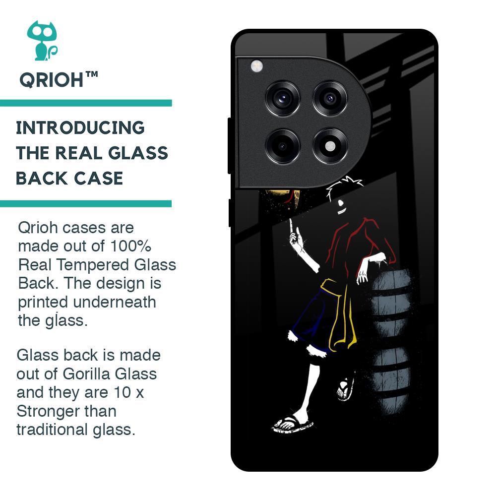 Luffy Line Art Glass Case for OnePlus 12R 5G