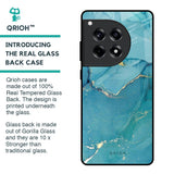 Blue Golden Glitter Glass Case for OnePlus 12R 5G