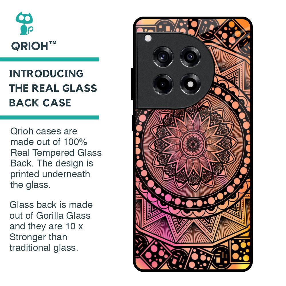 Floral Mandala Glass Case for OnePlus 12R 5G