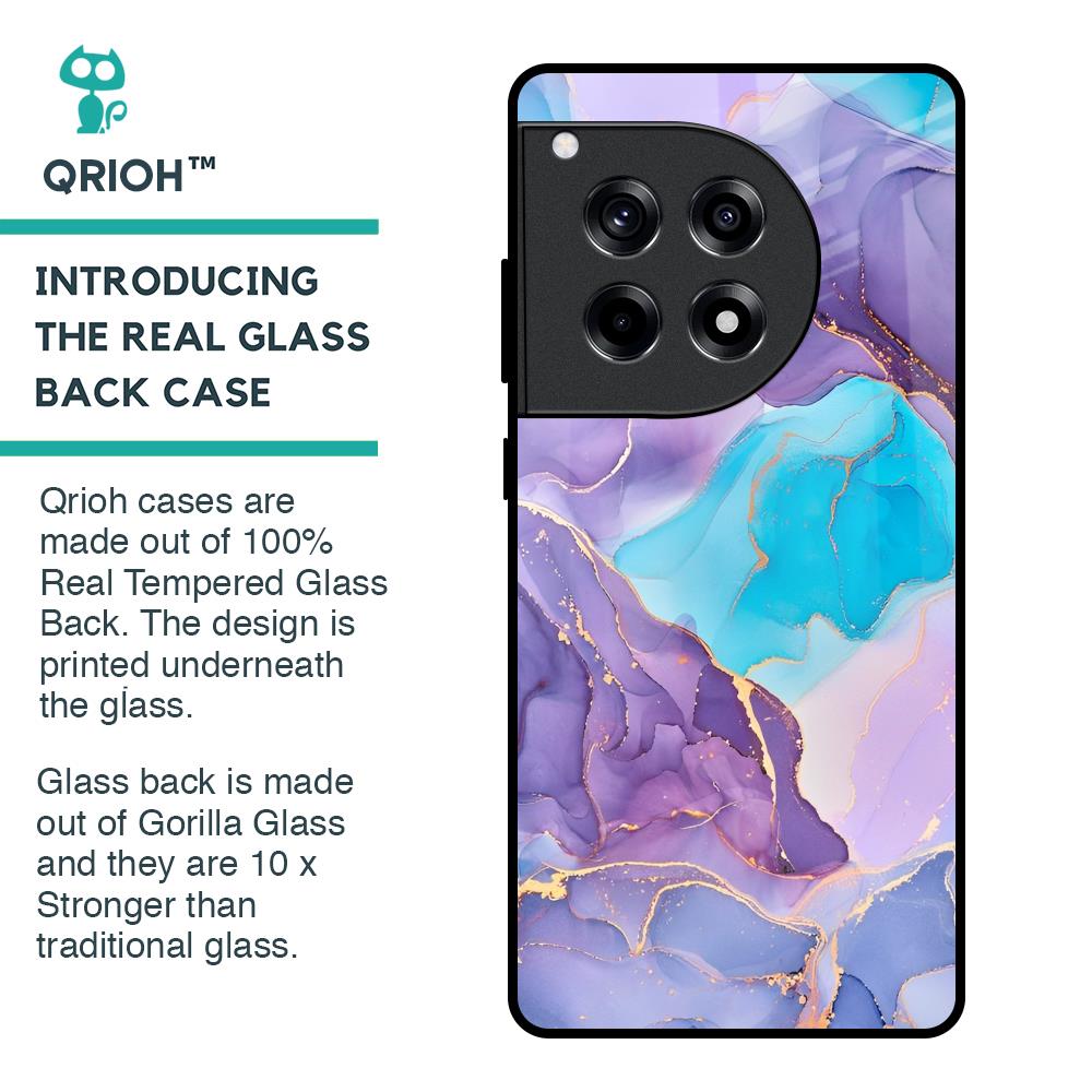 Alcohol ink Marble Glass Case for OnePlus 12R 5G