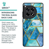 Turquoise Geometrical Marble Glass Case for OnePlus 12R 5G