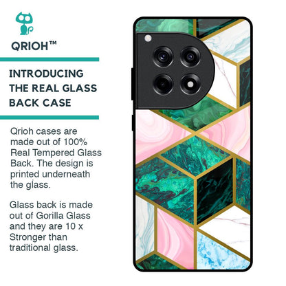 Seamless Green Marble Glass Case for OnePlus 12R 5G
