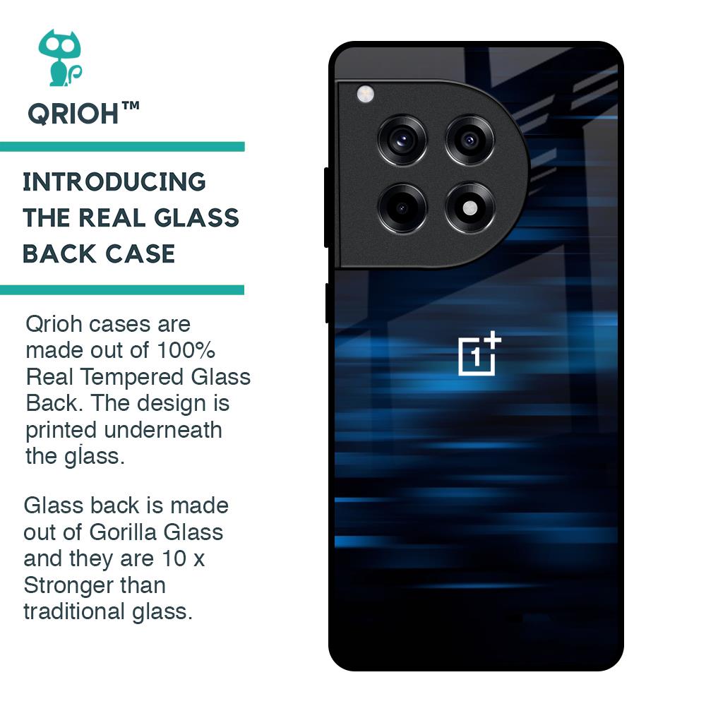 Blue Rough Abstract Glass Case for OnePlus 12R 5G