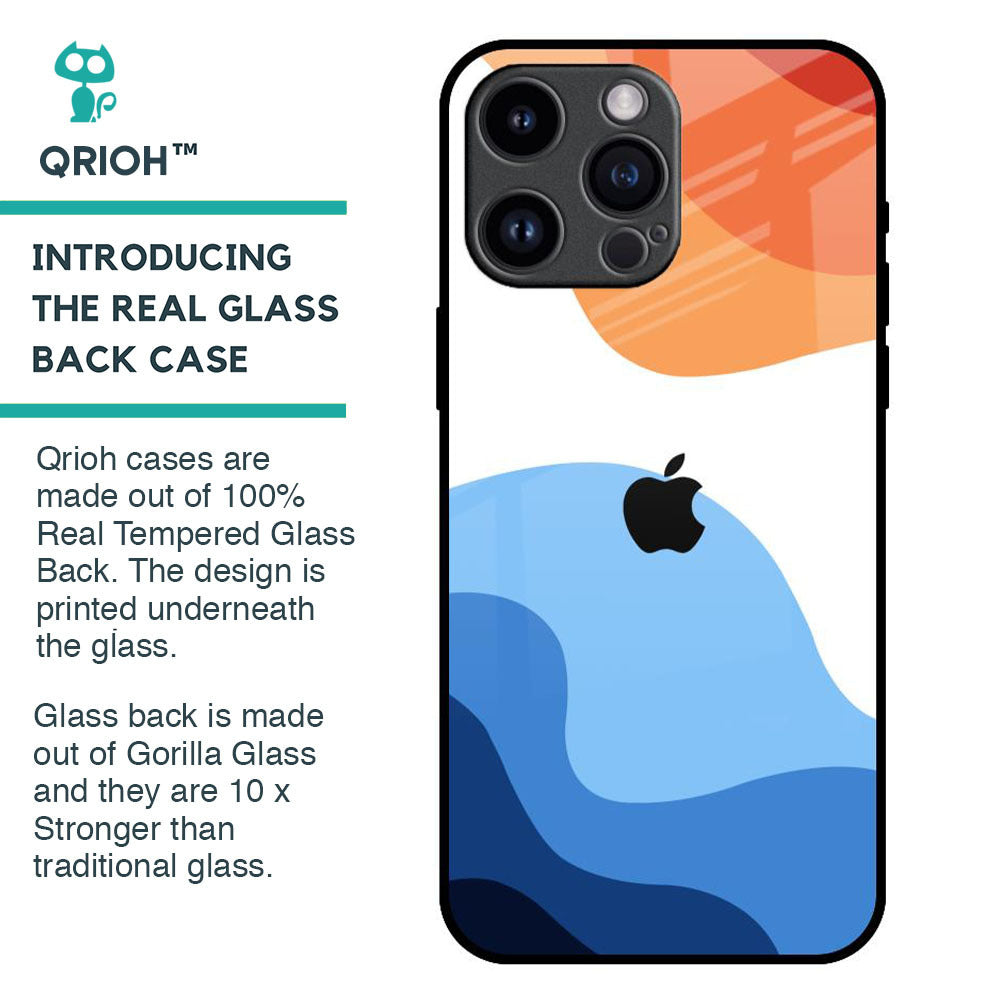 Wavy Color Pattern Glass Case for iPhone 14 Pro Max
