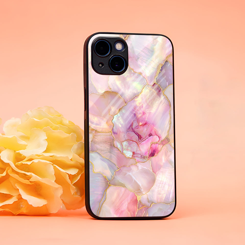 Pink Marble Glass Case