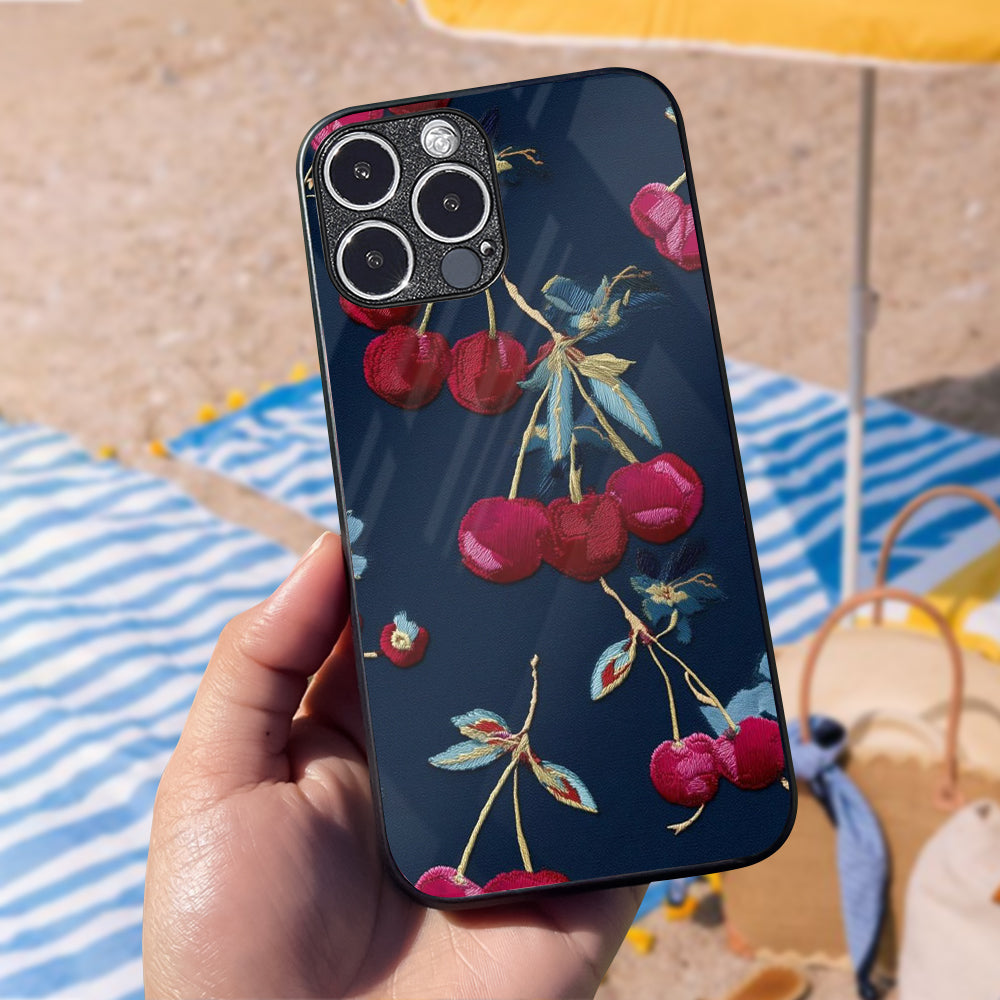 Cherry Stitch Glass Case