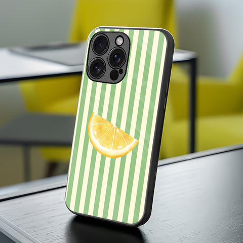 Lemon And Stripe Glass Case