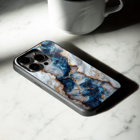 Blue Marble Glass Case