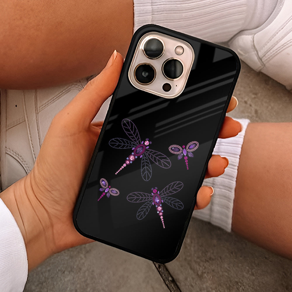 Black Dragonfly Glass Case
