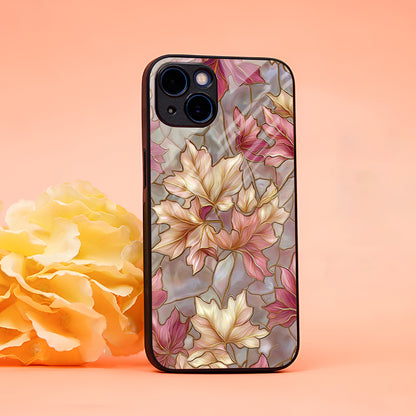 Maple Leaf Print Glass Case