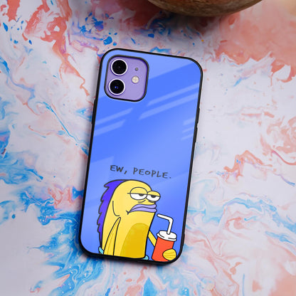 Yellow Fish Print Glass Case