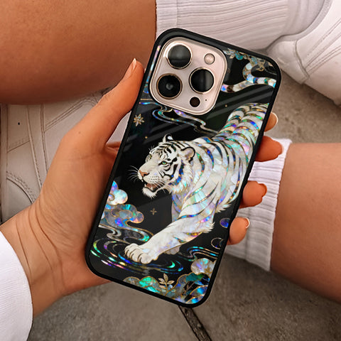 White Tiger Glass Case