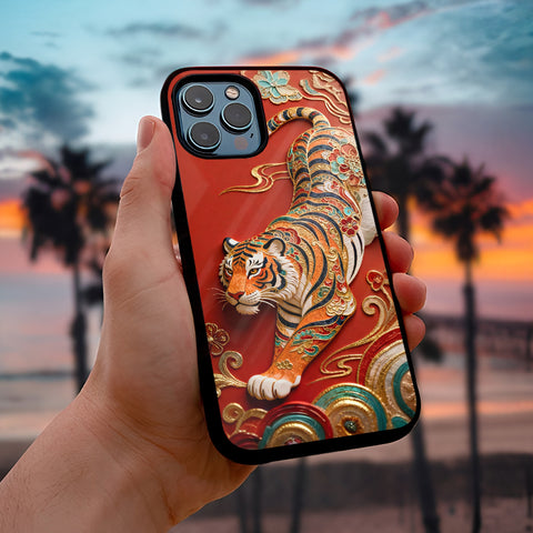 Traditional Red Tiger Glass Case