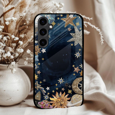 Golden Celestial Stars Glass Case