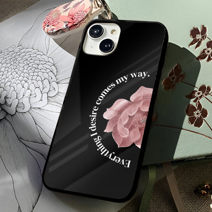 Pink Peony Floral Glass Case