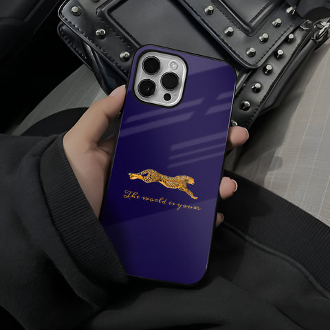 Golden Cheetah Glass Case