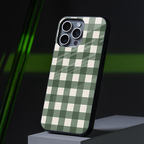 Green Box Patteren Glass Case