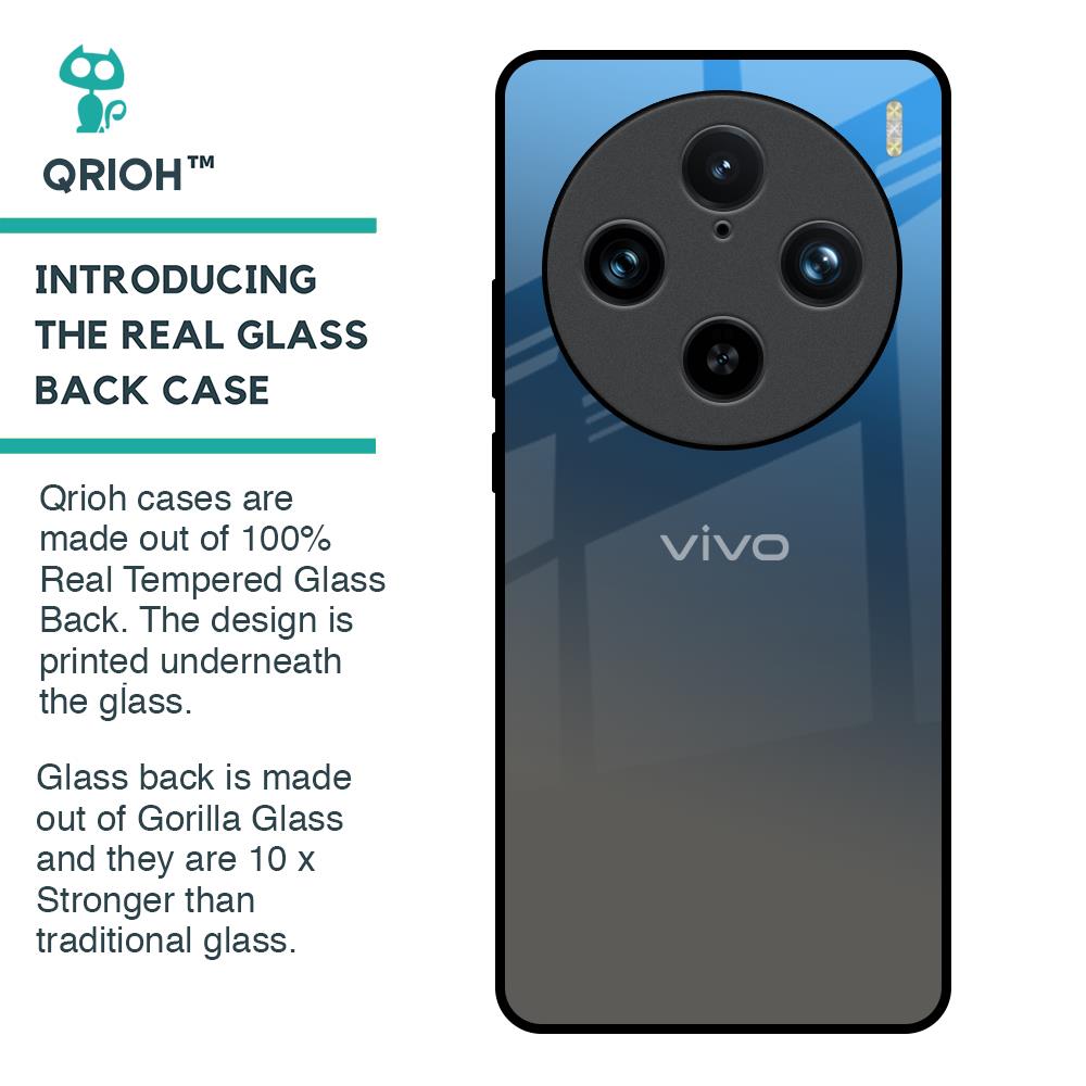 Blue Grey Ombre Glass Case for Vivo X100 Pro 5G