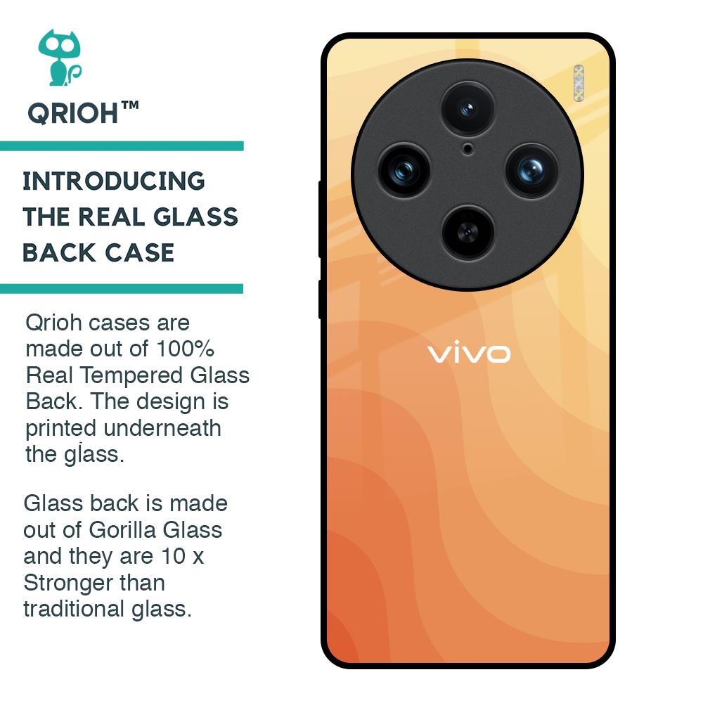 Orange Curve Pattern Glass Case for Vivo X100 Pro 5G
