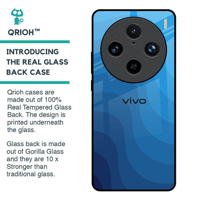Blue Wave Abstract Glass Case for Vivo X100 Pro 5G