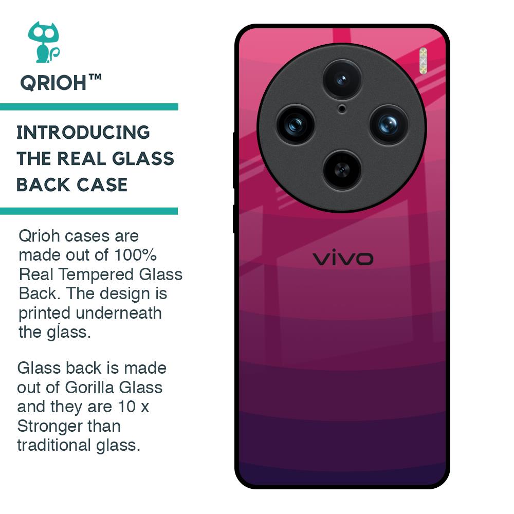 Wavy Pink Pattern Glass Case for Vivo X100 Pro 5G