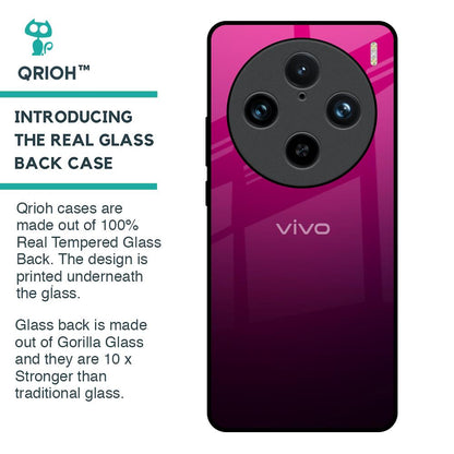 Purple Ombre Pattern Glass Case for Vivo X100 Pro 5G