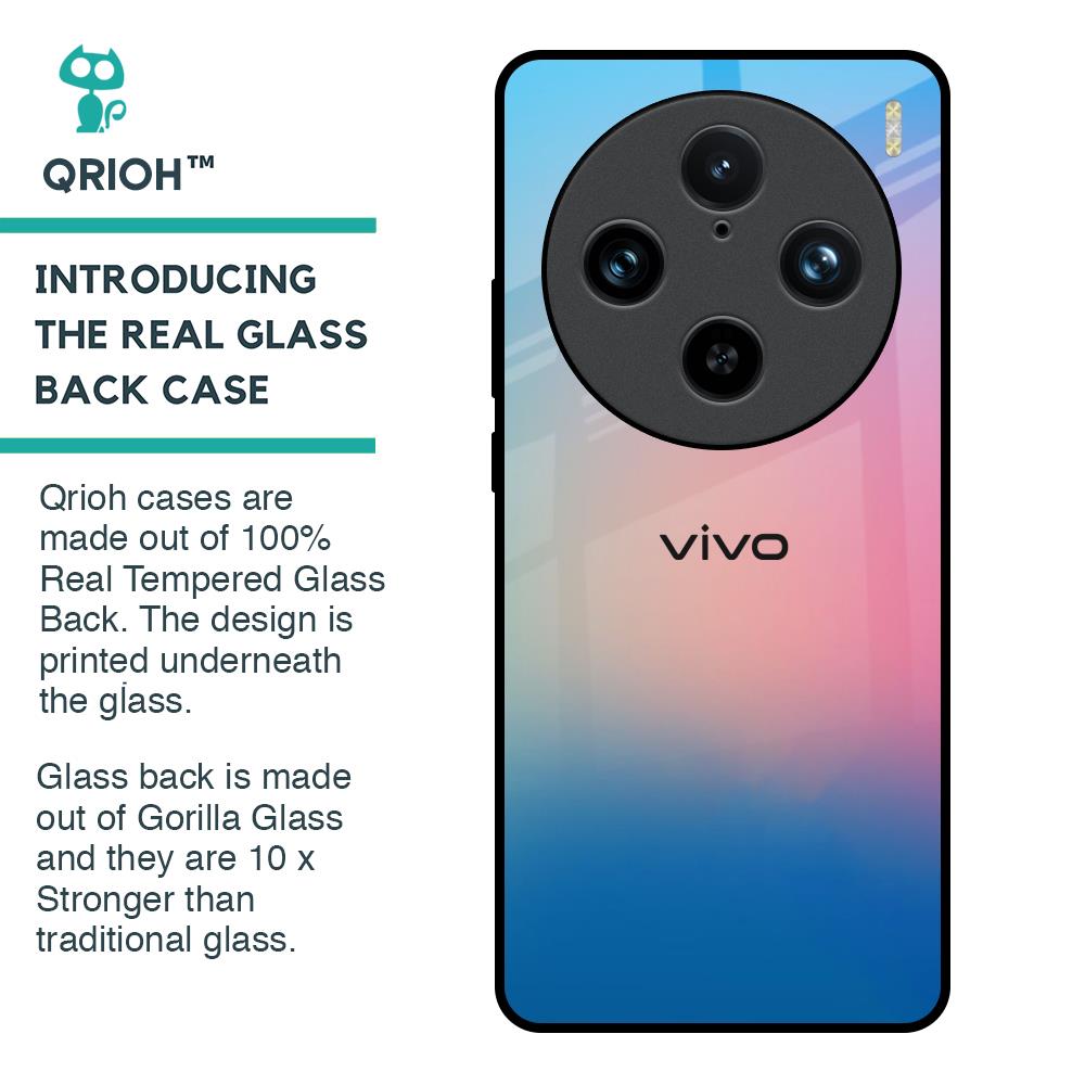 Blue & Pink Ombre Glass case for Vivo X100 Pro 5G
