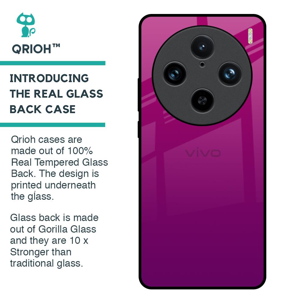 Magenta Gradient Glass Case For Vivo X100 Pro 5G