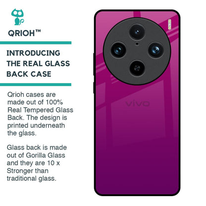 Magenta Gradient Glass Case For Vivo X100 Pro 5G