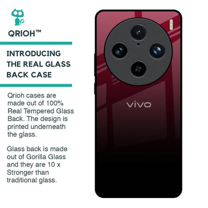 Wine Red Glass Case For Vivo X100 Pro 5G