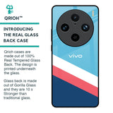 Pink & White Stripes Glass Case For Vivo X100 Pro 5G